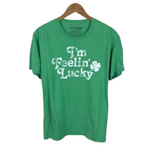 TS326 Mens Fifth Sun I’m Feeling Lucky Irish Shamrock T Shirt L